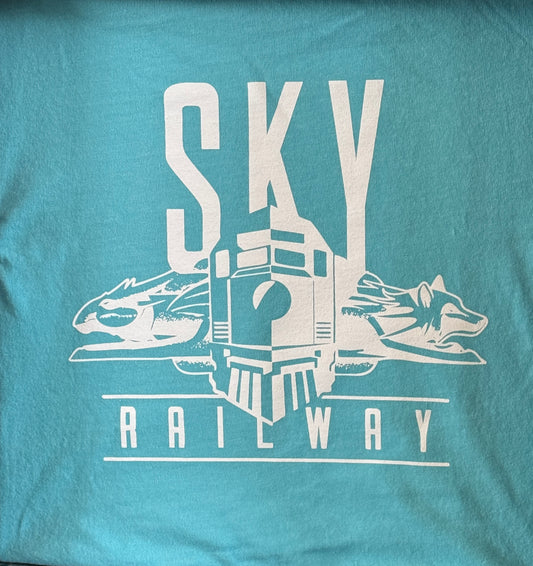 Sky Railway Logo Tee- Lagoon Blue
